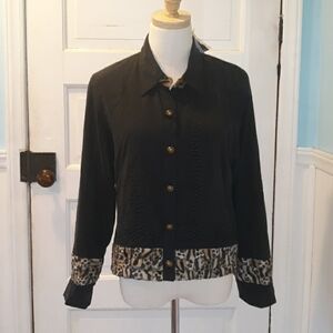 Great Cavalier nwt vintage 70% silk leopard print
